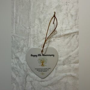 Heart-Shaped 8th Anniversary Ornament